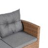 Möbelset für Garten oder Terrasse – Sofa, Sessel, Bank + Tisch mit Glasplatte, inklusive Kissen, Polyrattan, Bali