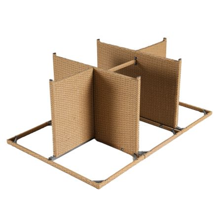 Möbelset für Garten oder Terrasse – klappbarer Cube, Tisch mit Glasplatte, 6 Stühle mit klappbarer Lehne, 4 Hocker,  Mauritius