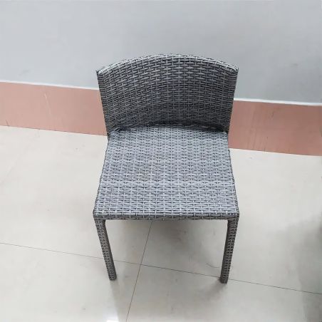 Set mit Tisch und 2 Stühlen, für Garten oder Terrasse, klappbar, Polyrattan, Stahlrahmen, Glasplatte, Durchmesser 65 cm, Palermo