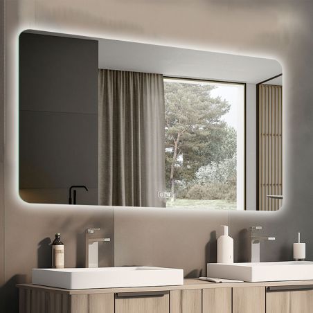 Smart LED-Spiegel, 4 mm Glas, Anti-Beschlag, Touch-Taste, 3 Lichtfarben, 90x150 cm, Vera