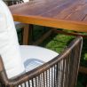 Möbelset für Garten oder Terrasse – Tisch und 8 Stühle, Aluminiumrahmen mit Polyrattan und massivem Teakholz, Tess