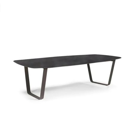 Möbelset für Garten oder Terasse, 6 Personen – Tisch mit Aluminiumplatte, Stühle mit Kissen, Polyrattan, Roma