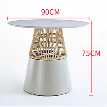 Möbelset für Garten oder Terrasse – Tisch und 4 Stühle, Aluminiumrahmen und Polyrattan-Geflecht, June