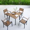Möbelset für Garten oder Terrasse – Aluminiumgestell, Tisch mit WPC-Tischplatte, 4 Stühle, Eliza Möbelset für Garten oder Terrasse – Aluminiumgestell, Tisch mit WPC-Tischplatte, 4 Stühle, Eliza