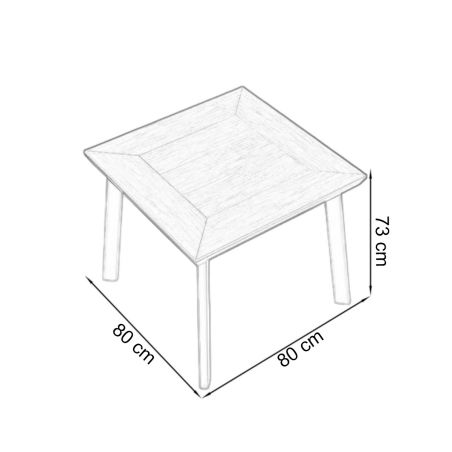 Möbelset für Garten oder Terasse – Aluminiumgestell, Tisch mit WPC-Tischplatte, 4 Stühle, Eliza