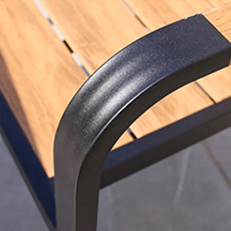 Möbelset für Garten oder Terasse – Aluminiumgestell, Tisch mit WPC-Tischplatte, 4 Stühle, Eliza