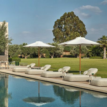 Verstellbare Strandliege mit Matratze, Aluminiumrahmen und Seilgeflecht, Altea, Luxury by EGO