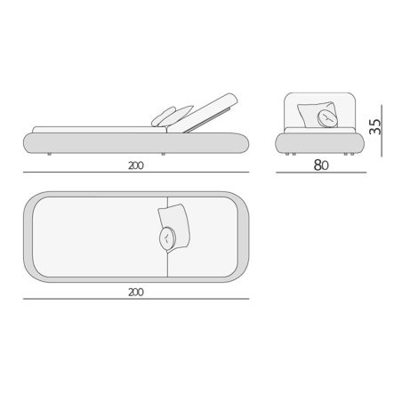 Verstellbare Strandliege mit Matratze, Aluminiumrahmen und Seilgeflecht, Altea, Luxury by EGO
