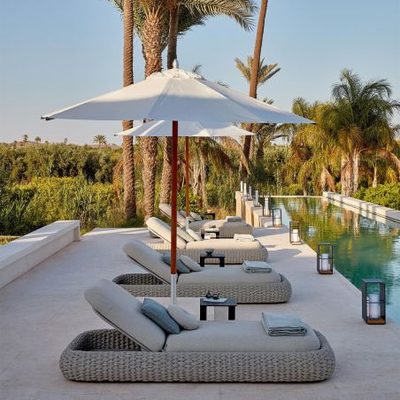 Verstellbare Strandliege mit Matratze, Aluminiumrahmen und Seilgeflecht, Altea, Luxury by EGO