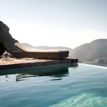 Verstellbare Strandliege mit Matratze, Aluminiumrahmen und EQ-Geflecht, Tenerife, Luxury by EGO