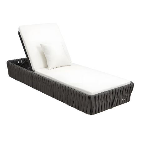 Verstellbare Strandliege mit Matratze, Aluminiumrahmen und EQ-Geflecht, Tenerife, Luxury by EGO