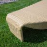 Strandliege, Beige, Aluminium und Polyrattan, Blattform, ideal für Pool, Terrasse, Acapulco