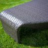 Strandliege, Braun, Aluminium und Polyrattan, Blattform, ideal für Pool, Terrasse, Acapulco