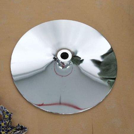 Hängesessel, transparenter Polycarbonat, Edelstahlrahmen und graue Kissen, Höhe 160 cm, Bubble
