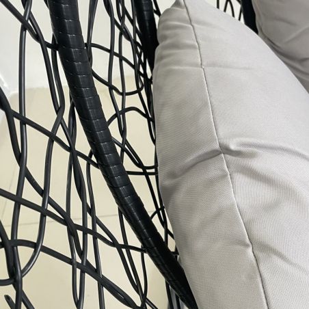 Hängesessel California Black, Entspannungssessel zum Aufhängen, für Garten oder Wohnzimmer, komfortabel und modern