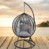 Hängesessel California Black, Entspannungssessel zum Aufhängen, für Garten oder Wohnzimmer, komfortabel und modern