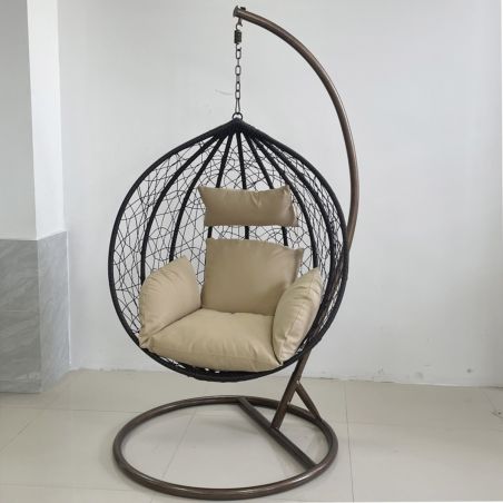 Hängesessel California Brown, Entspannungssessel zum Aufhängen, für Garten oder Wohnzimmer, komfortabel, 3D-Rattan