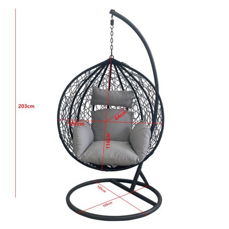 Hängesessel California Brown, Entspannungssessel zum Aufhängen, für Garten oder Wohnzimmer, komfortabel, 3D-Rattan