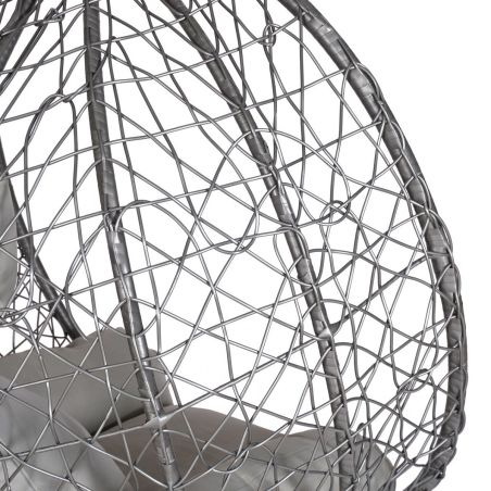 Hängesessel California Grey, Entspannungssessel zum Aufhängen, für Garten oder Wohnzimmer, komfortabel, 3D-Rattan
