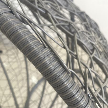 Hängesessel California Grey, Entspannungssessel zum Aufhängen, für Garten oder Wohnzimmer, komfortabel, 3D-Rattan