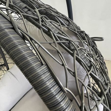 Hängesessel California Grey, Entspannungssessel zum Aufhängen, für Garten oder Wohnzimmer, komfortabel, 3D-Rattan