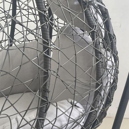 Hängesessel California Grey, Entspannungssessel zum Aufhängen, für Garten oder Wohnzimmer, komfortabel, 3D-Rattan
