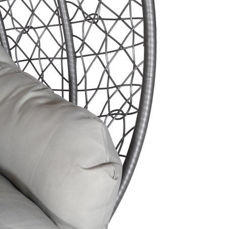 Hängesessel California Grey, Entspannungssessel zum Aufhängen, für Garten oder Wohnzimmer, komfortabel, 3D-Rattan