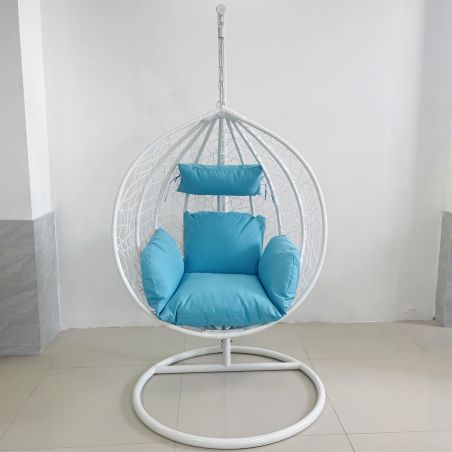 Hängesessel California White, Entspannungssessel zum Aufhängen, für Garten oder Wohnzimmer, komfortabel und modern