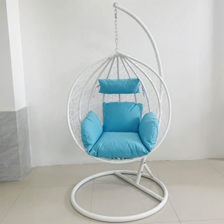 Hängesessel California White, Entspannungssessel zum Aufhängen, für Garten oder Wohnzimmer, komfortabel und modern