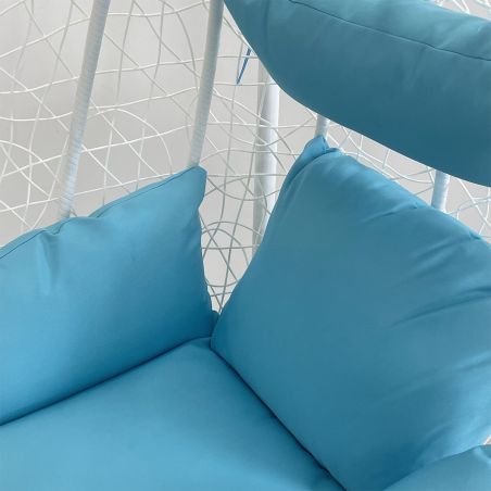 Hängesessel California White, Entspannungssessel zum Aufhängen, für Garten oder Wohnzimmer, komfortabel und modern