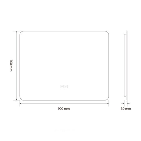 LED-Spiegel, schwarzer Rahmen, Anti-Beschlag, Touch-Taste, 3 Lichtfarben, Einstellbare Helligkeit, 60-70x80-150 cm, Feliz
