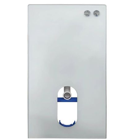 WC-Rahmen mit Spülkasten aus weißem Sicherheitsglas, Größe 50x103 cm, Bodenmontage, Ego-Lilium