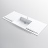 Waschbecken, glänzend weiß, Handtuchhalter, Mineralkomposit, Wand- oder Halb-Einbaumontage, 105-125x55 cm, Fuente