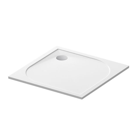 Duschwanne, quadratisch, glänzend Weiß, Mineralkomposit, Höhe 2,5 cm, 80x80-90x90 cm, Fresca