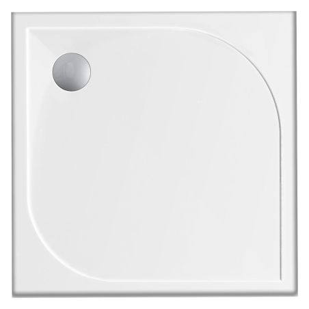 Duschwanne, quadratisch, glänzend Weiß, Mineralkomposit, Höhe 2,5 cm, 80x80-90x90 cm, Fresca