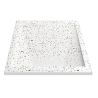 Duschwanne, Weiß, Terrazzo Finish, Mineralkomposit, Höhe 2,5 cm, Maße 100-120x80-90 cm, zuschneidbar, Antonio