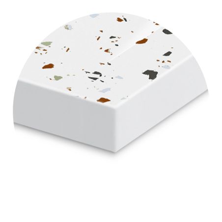 Duschwanne, Weiß, Terrazzo Finish, Mineralkomposit, Höhe 2,5 cm, Maße 100-160x80-90 cm, zuschneidbar, Antonio