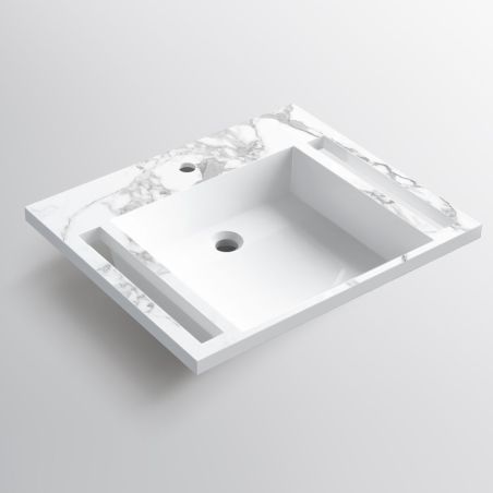 Waschbecken, Weiß Carrara...