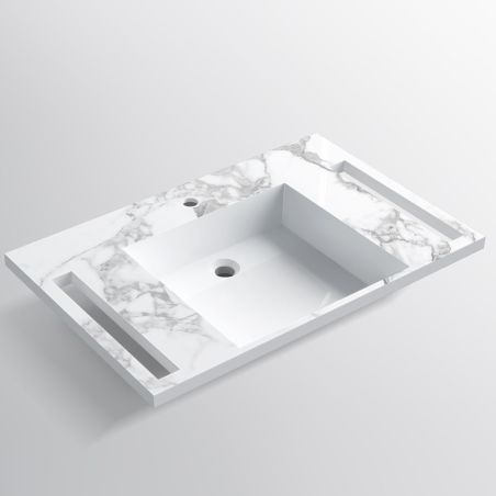 Waschbecken, Weiß Carrara...