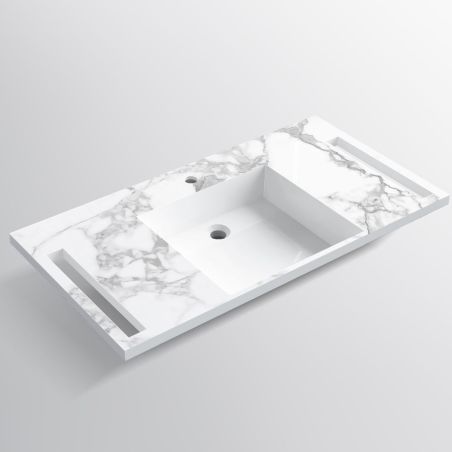 Waschbecken, Weiß Carrara...
