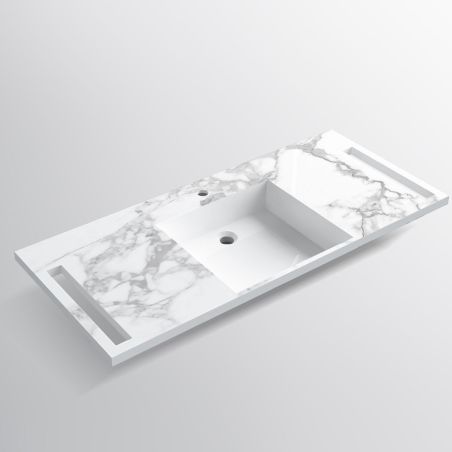 Waschbecken, Weiß Carrara...