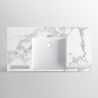Waschbecken, Weiß Carrara Arabescato Finish, Handtuchhalter, Komposit, Wand- oder Halb-Einbaumontage, 105-125x55 cm, Fuente