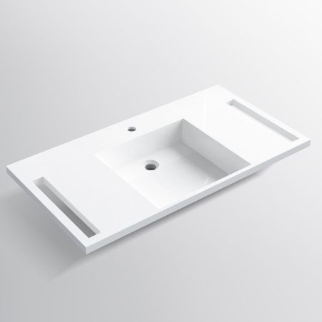 Waschbecken, Glänzend Weiß,...