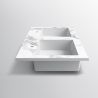 Doppelwaschbecken, Komposit, Carrara Arabescato Finish, Halb-Einbaumontage, 121x54.2 cm, Cortina