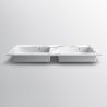 Doppelwaschbecken, Komposit, Carrara Arabescato Finish, Halb-Einbaumontage, 121x54.2 cm, Cortina