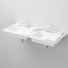 Doppelwaschbecken, Komposit, Carrara Arabescato Finish, Halb-Einbaumontage, 121x54.2 cm, Cortina