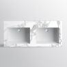 Doppelwaschbecken, Komposit, Carrara Arabescato Finish, Halb-Einbaumontage, 121x54.2 cm, Cortina