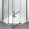 Duschkabine, pentagonal, Pendeltür, Mattschwarz, 8 mm Glas, Handtuchhalter, 2 Ablagen, 90 x 90 cm, Nano Easy Clean, Leon