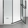 Duschkabine, pentagonal, Pendeltür, Mattschwarz, 8 mm Glas, Handtuchhalter, 2 Ablagen, 90 x 90 cm, Nano Easy Clean, Leon