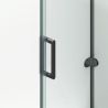 Duschkabine, festem Wandteil, Schiebetür, 8 mm Glas, Nano-Beschichtung, Mattschwarz, Größen 70-90x100-120-160 cm, Solana